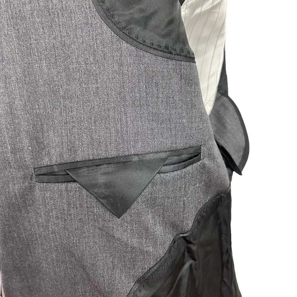 Banana Republic Men's Single Breasted Tailored Suit Jacket Dark Charcoal Sz 44R